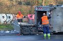 VU Muellwagen umgestuerzt Koeln Buchforst Heidelbergerstr P140